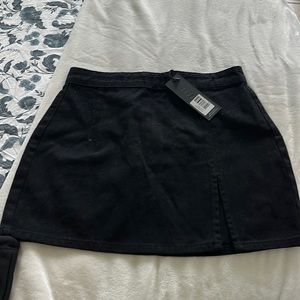 Denim jean slit skirt